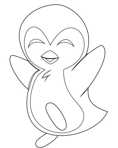 Cute Baby Penguin Coloring Page